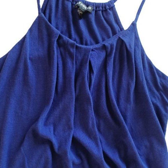 Express Tank Top Womens Small Blue Spaghetti Strap Pullover Loose Blouse - Picture 3 of 9